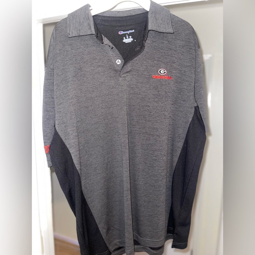 Men's Gray and Black Polo Shirt